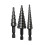 3part step drill set, taper drill for wood and metal, multiple hole sizes black 1
