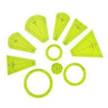Clear Green Acrylic Quilting Ruler, Set of 10, Patchwork Maker Kit for Beginners