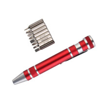 8 1 Pin Screwdriver Electronic Tool Box Ratchet Repair Screwdriver Pen Kit Multifunctional Pen Tool Red