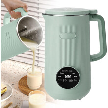 (one size, Green) 8-in-1 Soy Milk Maker | 35oz BPA-Free Tritan Jug & Digital Display (Stainless Steel),Auto Cleaning & UK Breakfast Solution