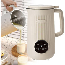 (one size, Yellow) 8-in-1 Soy Milk Maker | 35oz BPA-Free Tritan Jug & Digital Display (Stainless Steel),Auto Cleaning & UK Breakfast Solution