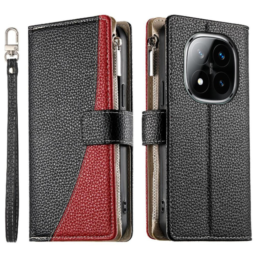 (Black) Flip Case For Xiaomi Redmi Note 14 Pro 4G Elegant Card Slots Leather Case Wallet Black 764563121960