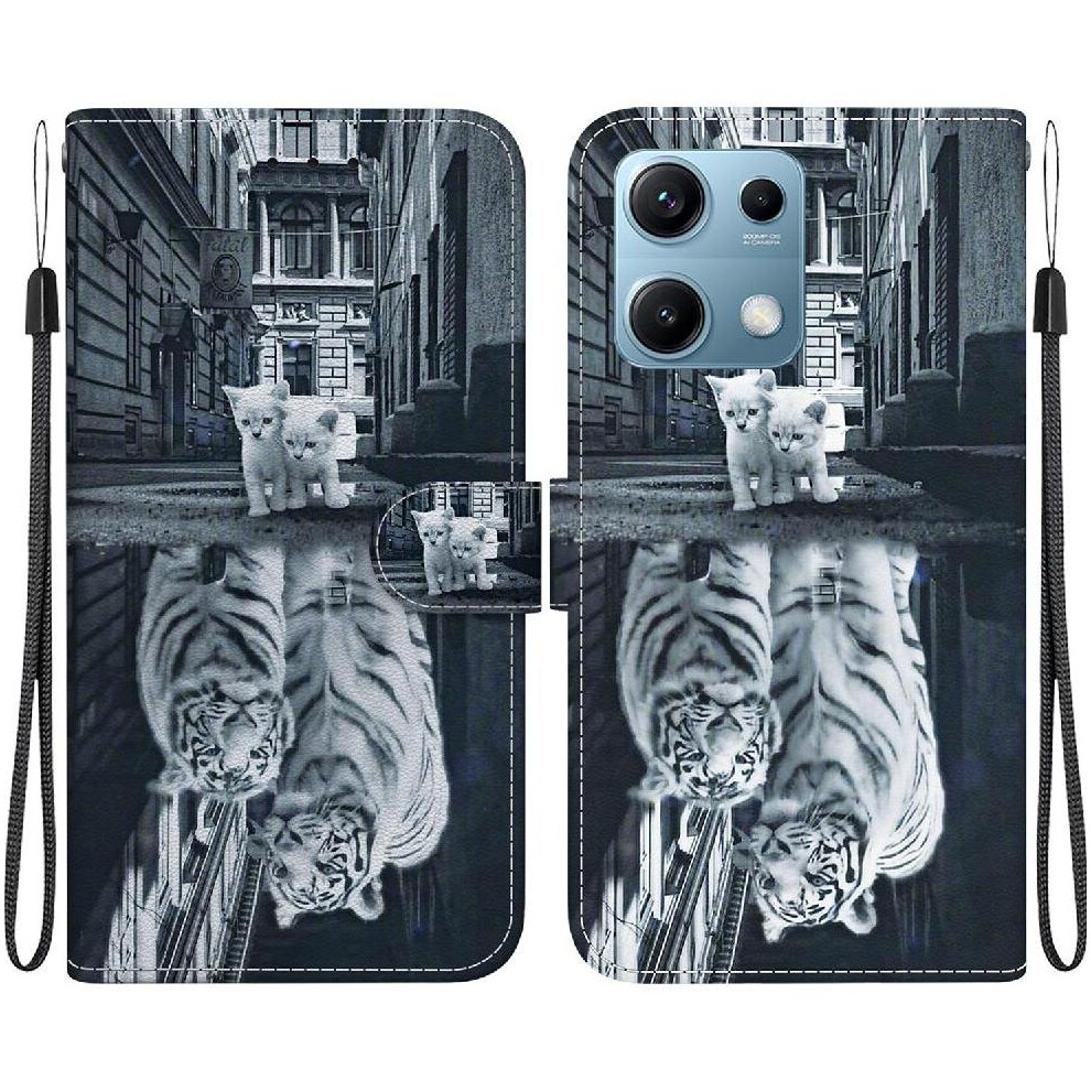 (C6) Flip Case For Xiaomi Redmi Note 14S Butterfly Flower Painted Wallet Magnetic Closure Pu Leather Card Slots 764563122356