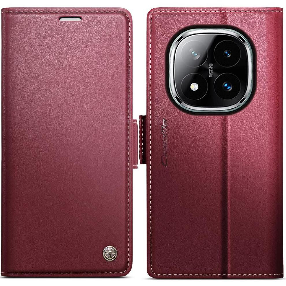 (Red) Flip Case For Xiaomi Mi Note 14 Pro 4G Card Slot Anti Fraud Shockproof Case Wallet Case Kickstand Red 764563122516