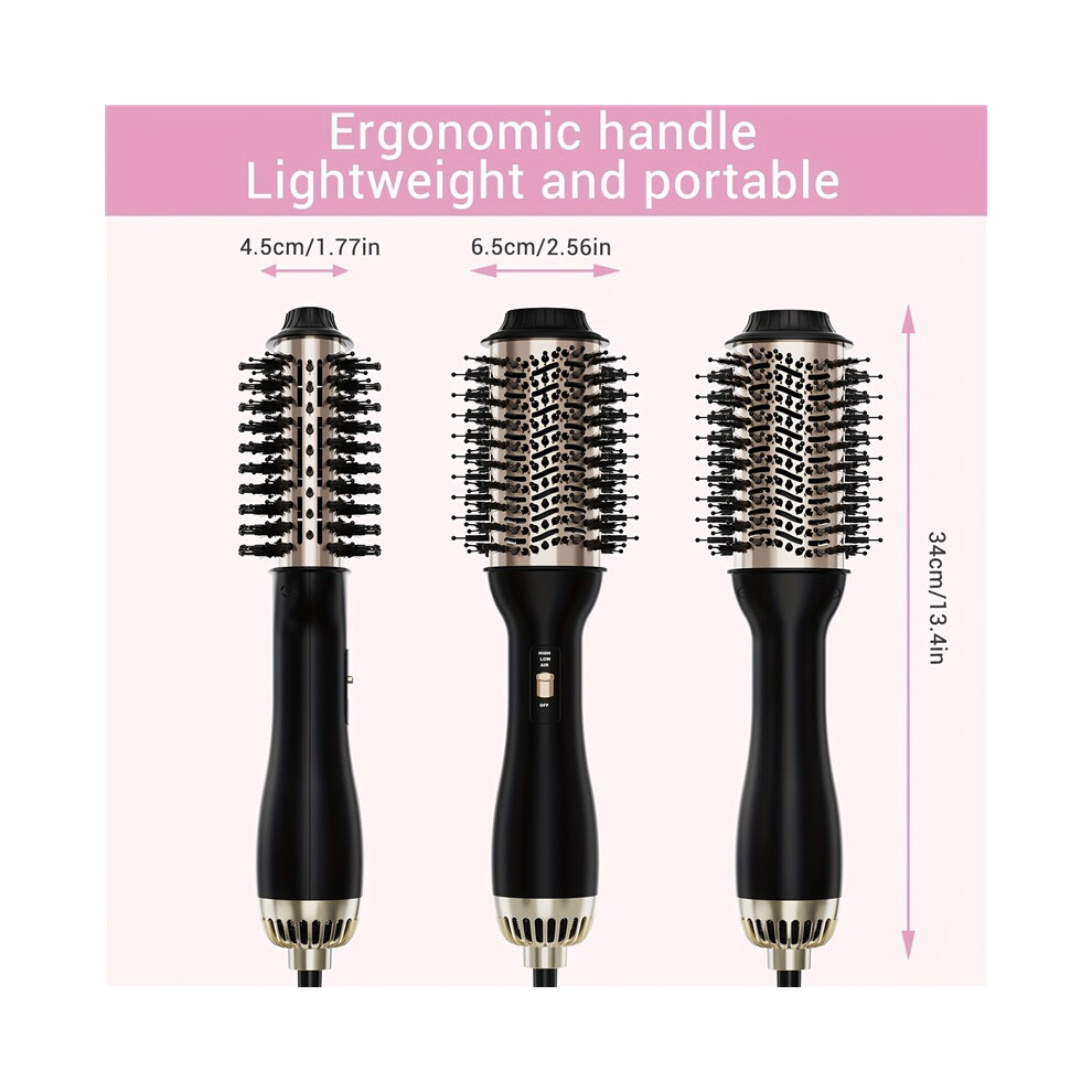 Black/Golden ( Golden) One-Step Hot Air Brush, Hair Blow Dryer Brush & Volumizer, 3In 1 Negative Ionic Hairdryer Styler ,1000W