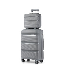 (grey, 14/20) PP Hard Shell Luggage Suitcase Set Travel Trolley Case With TSA Lock