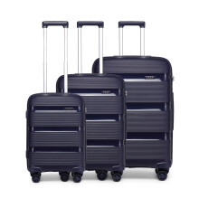 (navy, 20/24/28) PP Hard Shell Luggage Suitcase Set Travel Trolley Case With TSA Lock