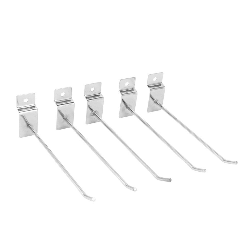 50Pcs 15Cm Silver Slatwall Slot Plate Hooks 3.3Mm 9321328553162