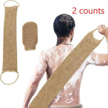 (Brown, 2 counts) Back Scrubber Exfoliating Bath Washcloth Towel, 1 Count Bath Wash Towel with Shower Gloves, Body Sponge Loofah Towel for Home Bathroom Dormitory