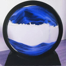 12 Inch 3D Moving Sand Painting Picture - Dynamic Sand Painting Liquid Movement, Sand Painting Decoration, 3D Deep Sea Sand Scene, Round Glass Frame D