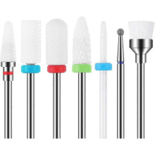 7pcs Ceramic Drills Nails Set Professional Remove Gel Acrylic Cuticle Acrylic