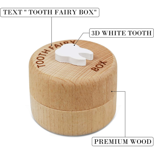 3D Carved Dropped Tooth Keepsake Storage Box Gift for Boy and Girls 1