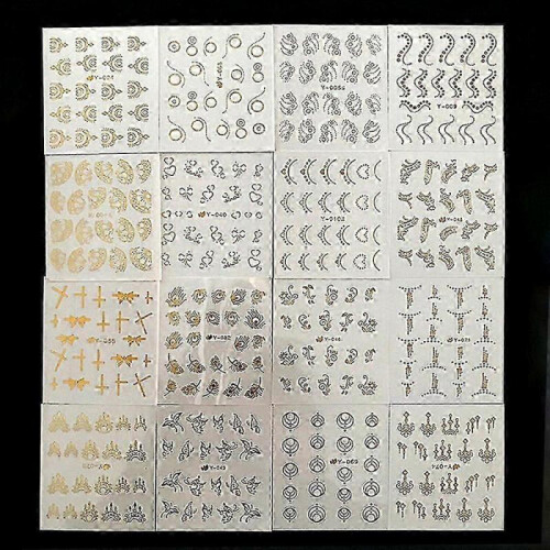 30 Sheets Nail Sticker Mixed Colors & Patterns for Nail Art Decoration Glitter 1