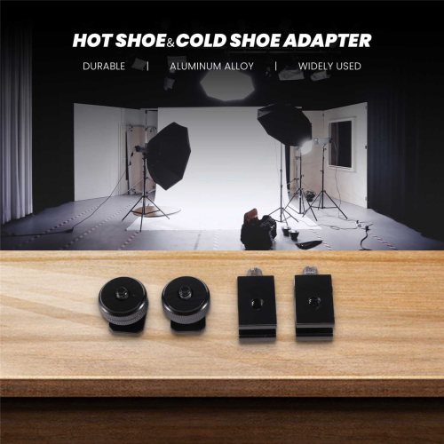 Pacote com 4 adaptadores de sapata fria para câmera DSLR 2