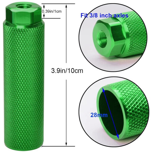 4 peças de pedais antiderrapantes para bicicleta com eixos de 3/8 polegadas, verde 1