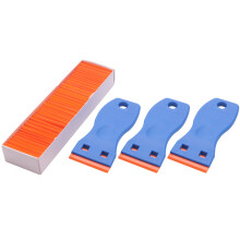 3 stuks plastic bladschrapers en 100 stuks 1,5 inch dubbelzijdige messen