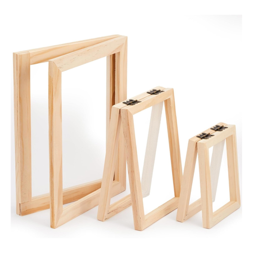3Pieces Paper Making Wooden Paper Making Mould Papermaking Screen Kit