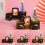 Santa Claus Drives Tractor Ornaments, Christmas Snow Globe Lantern with Tree 2