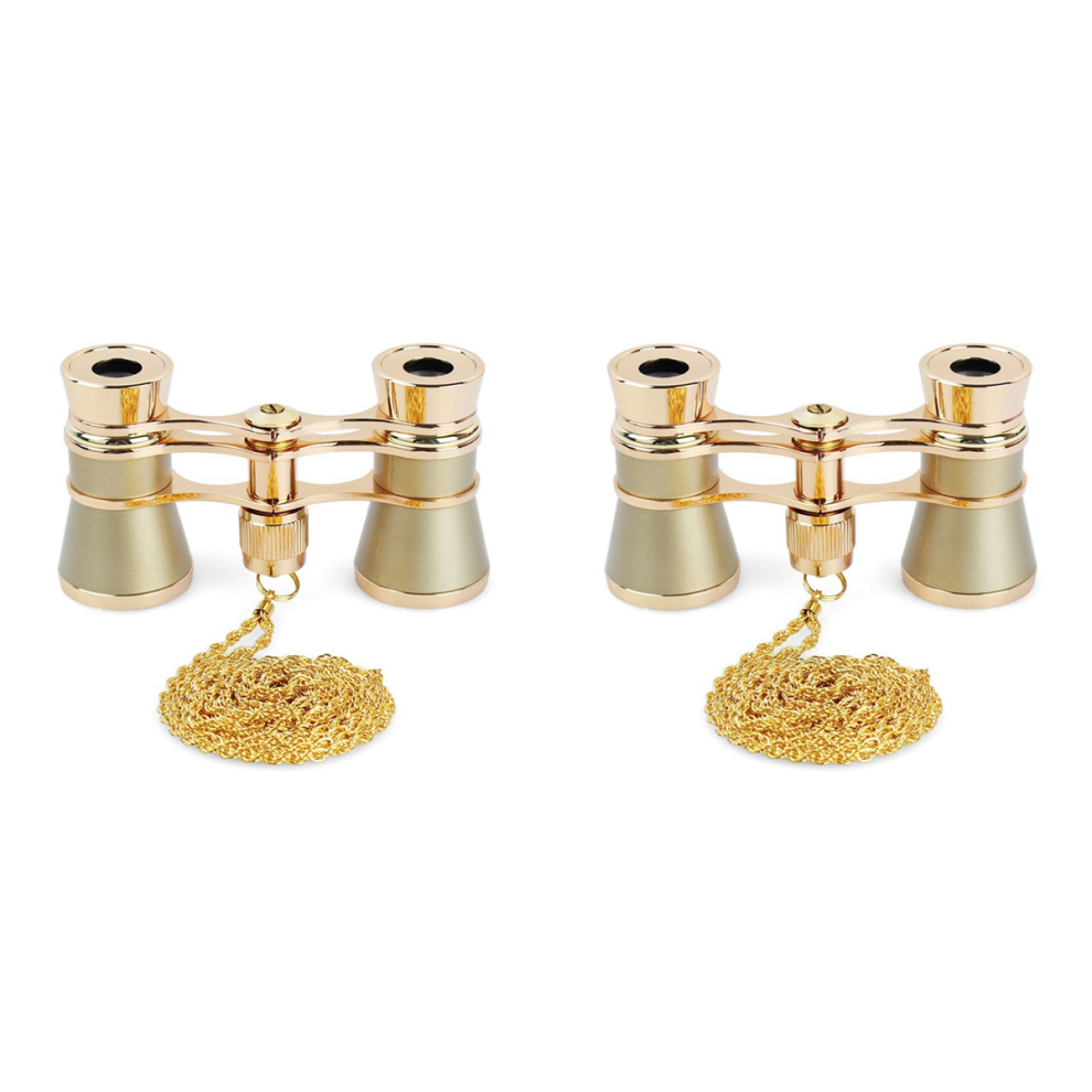 3X25 Opera Viewing Binoculars All Metal Gold 4712314147840