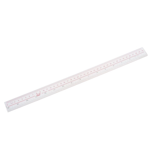 Régua de plástico transparente com borda reta e 40 cm e 16 polegadas de comprimento