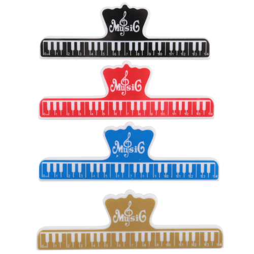 4 Pcs Music Book Note Paper Ruler Sheet Music Spring Clip Holder 2