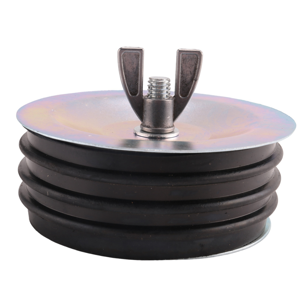 4In Steel Mechanical Plug, With Screw And Wing Nut For Pipe Sink Pool 4712664191692