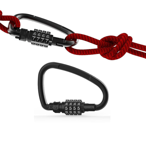 4-Digit Heavy Duty Carabiner Clips, D-Shaped Code Lock 1
