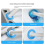 48PCS Disposable Toilet Brush Refills No Dead Angle Foam Blue 6