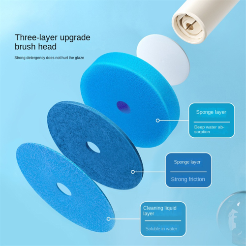 48PCS Disposable Toilet Brush Refills No Dead Angle Foam Blue 1