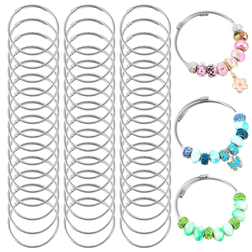 45 Pcs Snake Charm Bracelet Set Stainless Steel 2