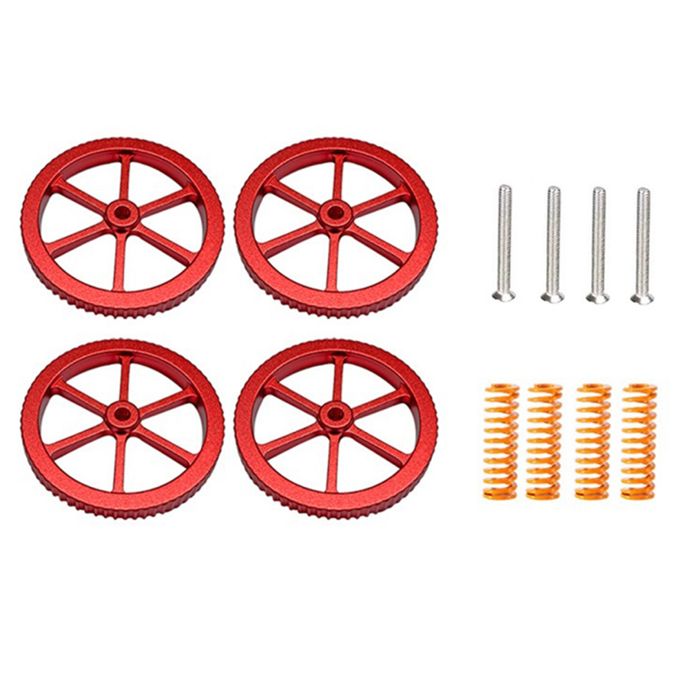 4Pcs Screws Leveling Nuts Heat Bed Leveling Spring Knob Parts Red 4712664198646