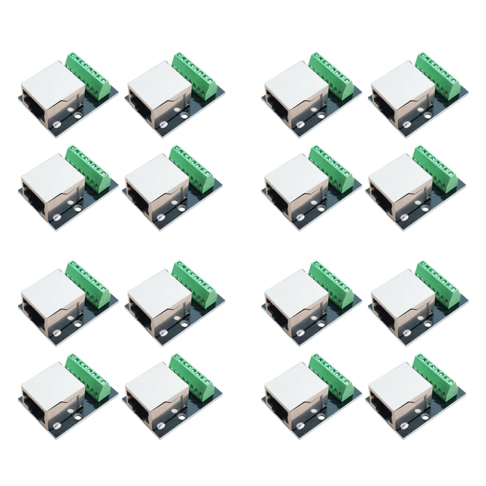 Women's 4Pcs Rj45 Ethernet Socket Connector Breakout Board
