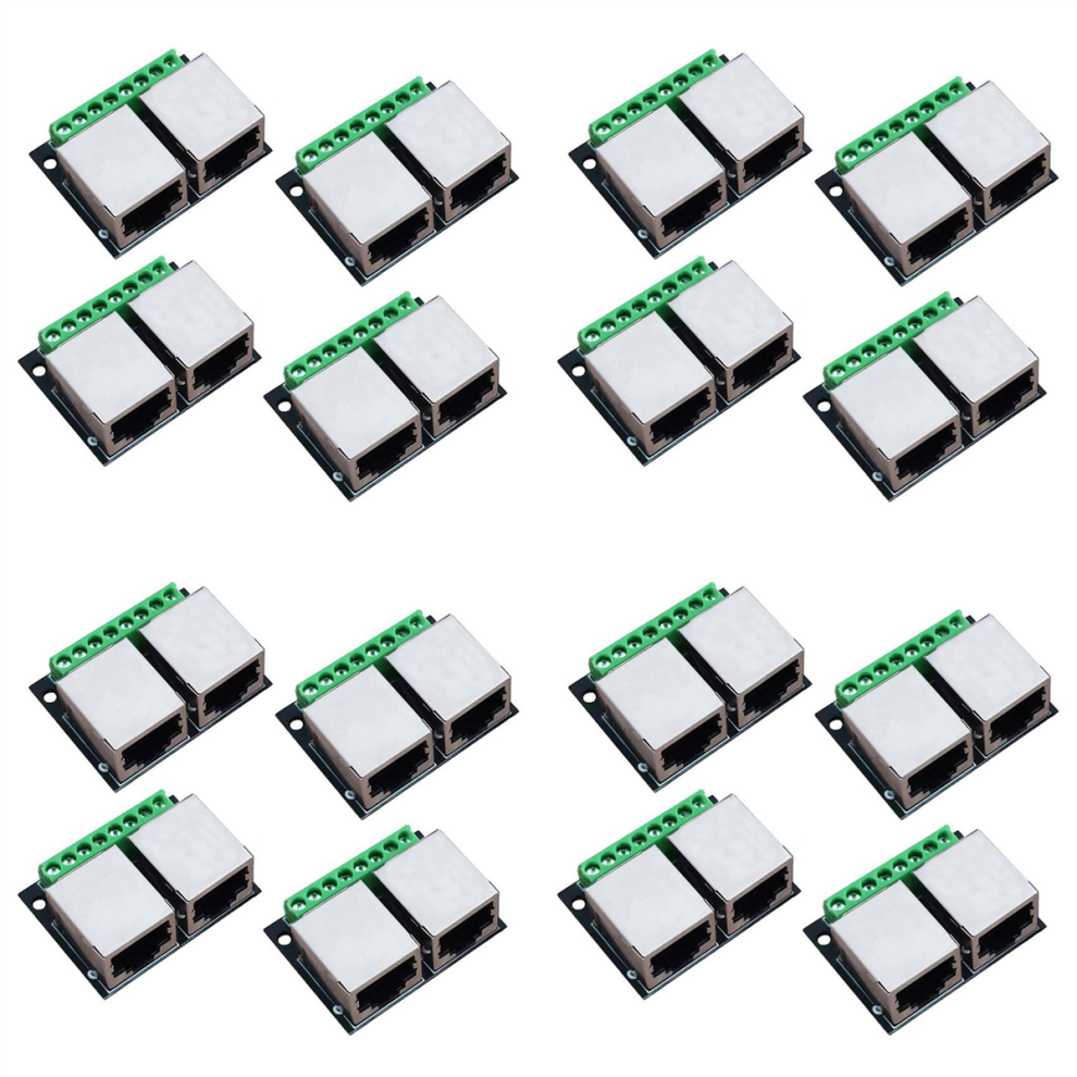4Pcs Rj45 Ethernet Dual Female Terminal Breakout Board 4712664198417