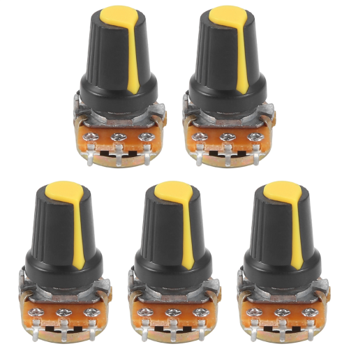 Potenciômetro rotativo cônico linear de 5 peças de 100K Ohm com 3 terminais 1