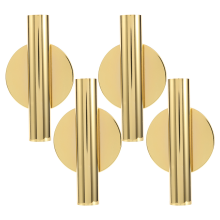 4Pcs Wall-Mounted Flower Tube Wall Metal Vase Decoration,Gold