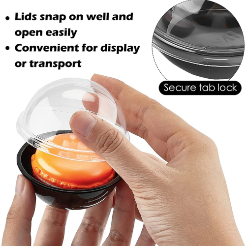 50 Pack Clear Plastic Mini Cupcake Container,for Mini Muffin Macaron 2
