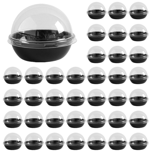 50 Pack Clear Plastic Mini Cupcake Container,for Mini Muffin Macaron