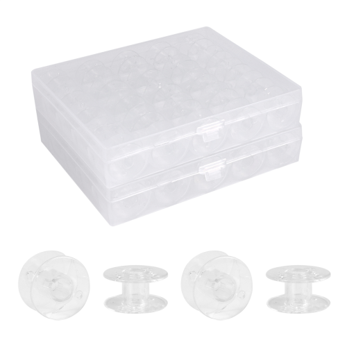 50 Pcs Sewing Machine Bobbins with Case for Singer