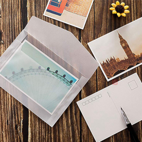 Conjunto de 50 envelopes em branco, envelopes de papel translúcido, envelopes de carta 1