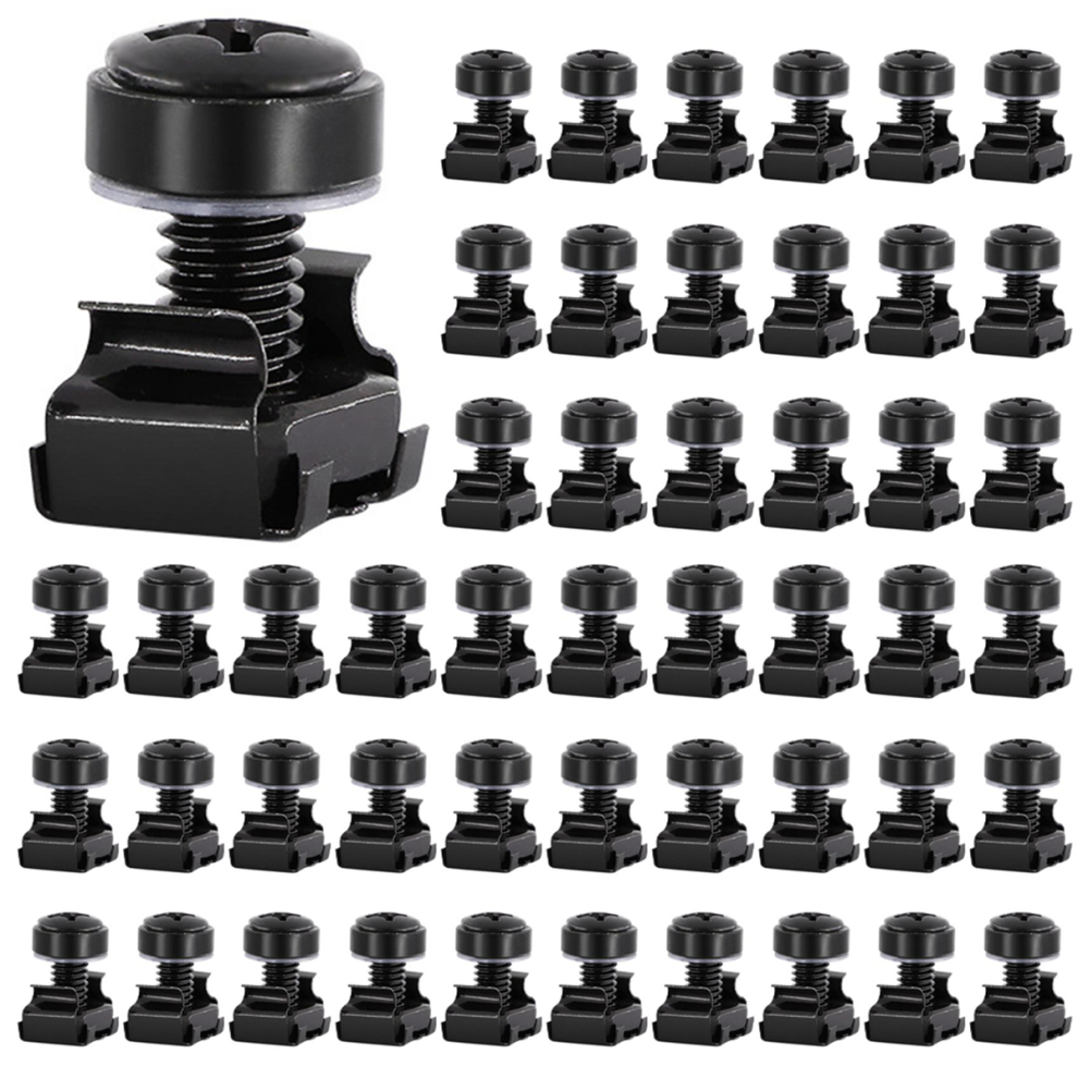 50Pcs M6x16mm Computer Rack Mount Cage Screws And Nuts & Washers 4712664104869
