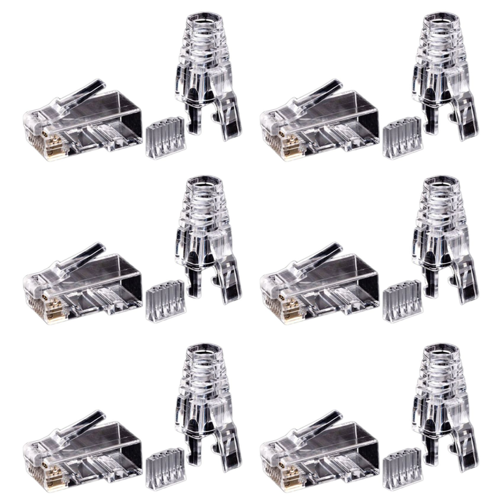 50Pcs Cat6 Rj45 Connector Utp Cable Ethernet Jack Cat 6 Modular Plugs 4712664104654