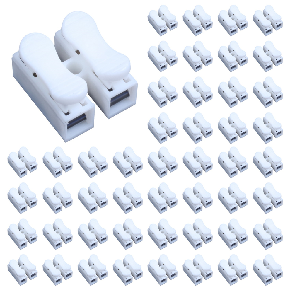 50Pcs Spring Wire Connector Cable Clamp Terminal Block Connector 4712664105095