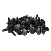 Clipes de pressão para rebites de plástico preto com diâmetro de furo de 5 mm x 5 mm, 48 peças