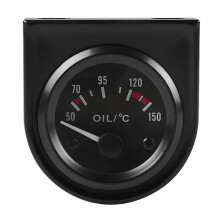 Medidor de temperatura de óleo de carro com LED branco de 52 mm e 12 V com sensor preto
