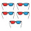5Pcs Black Frame Red Blue 3D Glasses Dimensional Home Theater Glasses 1