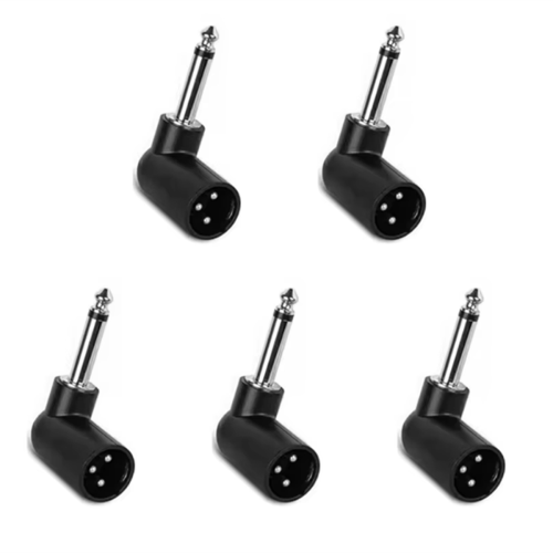 Pacote com 5 conversores de sistema de microfone sem fio de 3 pinos macho