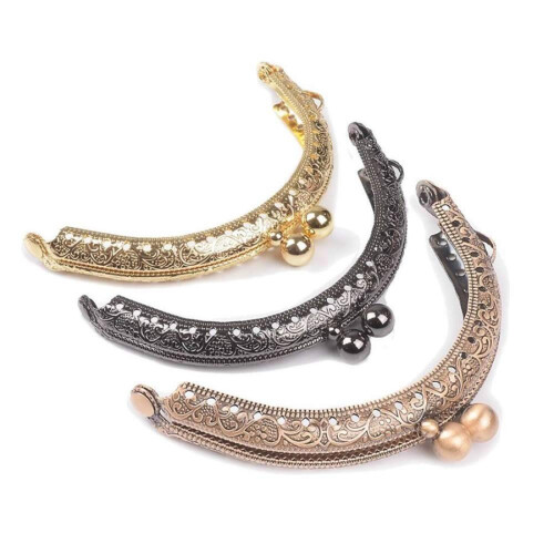 5 peças de carteira de metal com fecho Kiss Clasp, bolsa para moedas faça você mesmo, 3,3 polegadas/8,5 cm 2