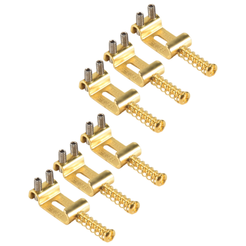 Sela de guitarra elétrica com 6 cordas e ponte de rolos dourada 2