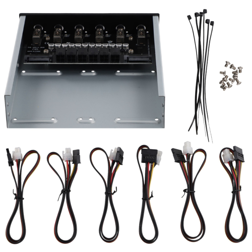 Interruptor de alimentação de 6 vias para computador de mesa com suporte para HDD de 2,5/3,5 polegadas 1