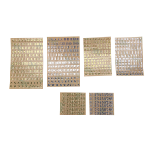 6 folhas pequenas de adesivos com letras e números com glitter (0,12 polegadas / 3 mm)
